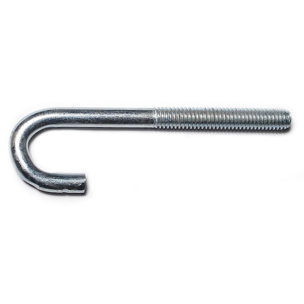 Midwest Fastener 5/16" x 5/8" x 4" Zinc Plated Steel Coarse Thread J-Bolts 20PK 51047 - main
